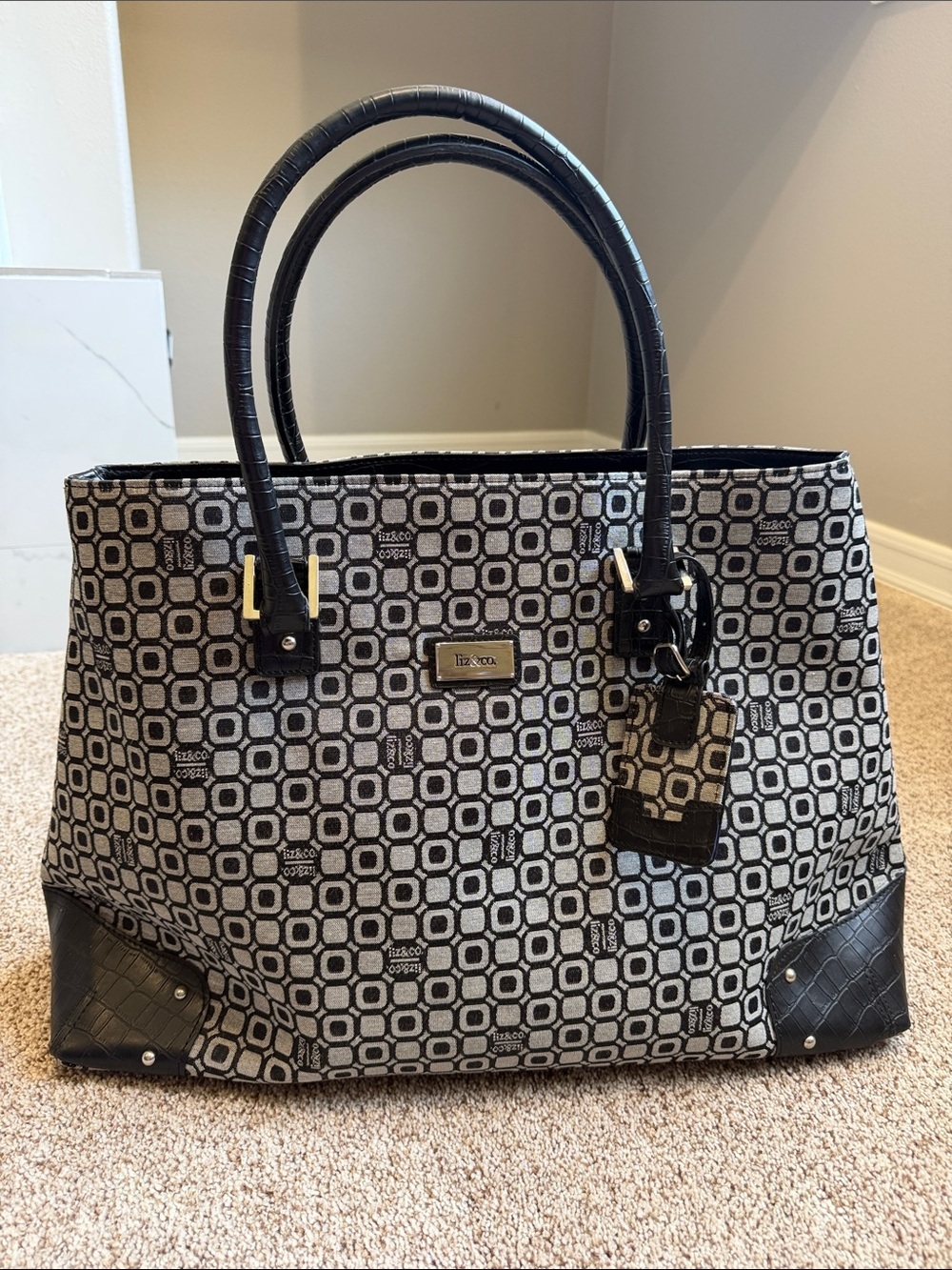 Liz & Co. Geometric Business Laptop Tote & Travel Weekender Bag